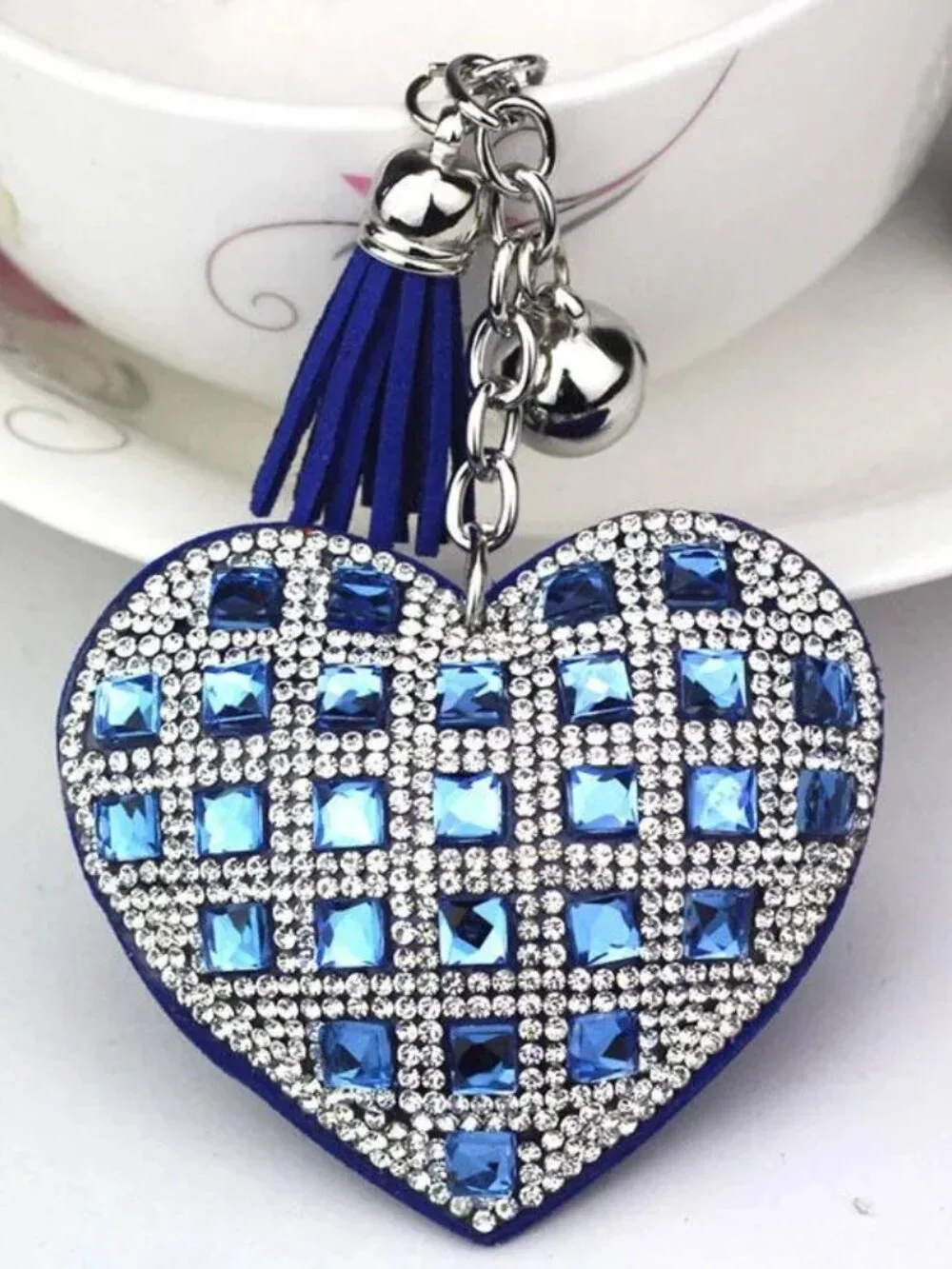 Assorted colors Bling Hearts Keychains B27